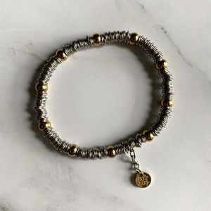 Silver and Gold mixed Metal Rustic Cuff bracelet